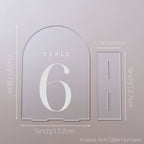 Frosted Arch Table Numbers 1-5 with Stands