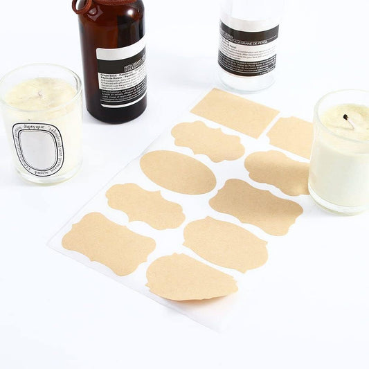 Brown Kraft Label Stickers Jar Gift Tags Oil Bottle Labels Stickers Decoration Perfume Bottle Sticker DIY Craft Sealing Sticker All-Purpose Labels Office and School Supplies