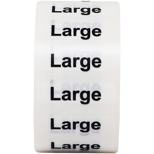 InStockLabels Clothing Labels Large Size Stickers - 1.25" x 5" (125/Roll) - Clothing Tag, Size Labels for Boutique Supplies, Retail, and Thrift Store