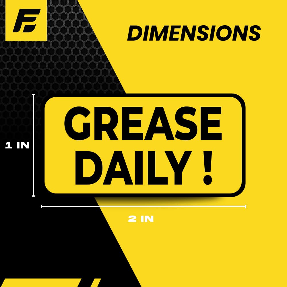 Grease Daily Sticker (small) | Lubricate Daily | Maintenance, Repair, Operations Labels | Machinery and Equipment - Heavy-Duty, Ultra Durable – USA Made (2x1 inch), 20 Labels Grease Daily 20-Pack