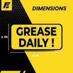 Grease Daily Sticker (small) | Lubricate Daily | Maintenance, Repair, Operations Labels | Machinery and Equipment - Heavy-Duty, Ultra Durable – USA Made (2x1 inch), 20 Labels Grease Daily 20-Pack