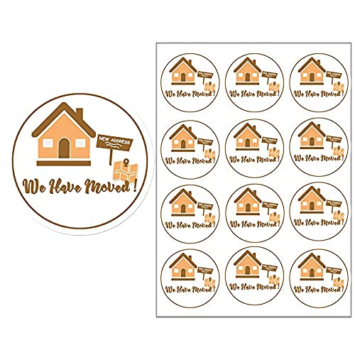 We Have Moved Stickers,Self-Adhesive New Address Envelope Seals,1.5 Inch Change of Address Moving Announcement Label Sticker,160 Pcs per Pack
