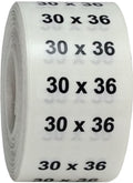 30 x 36 Men's Pants Clothing Size Strip Labels 1.25 x 5 125 Total Stickers 30 X 36