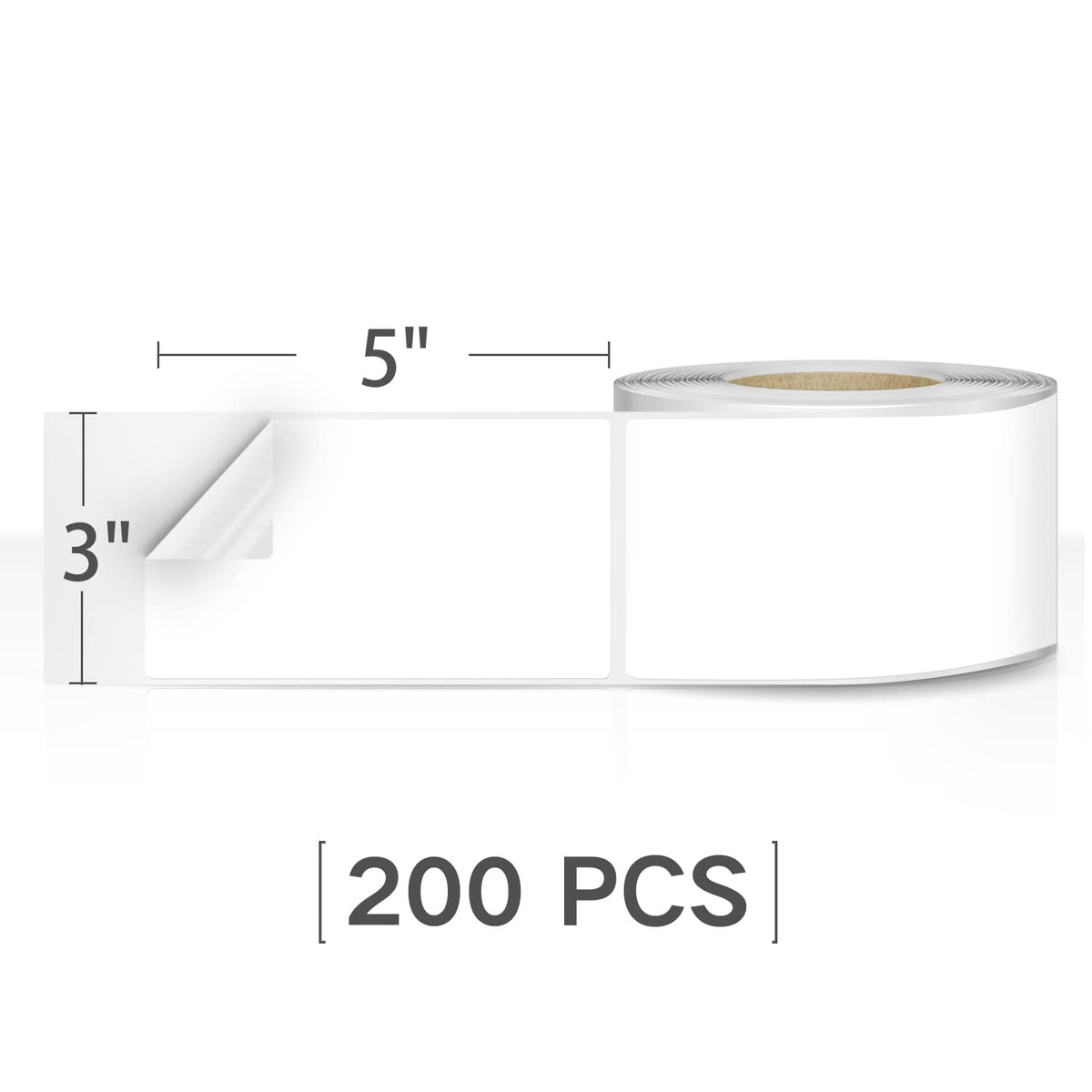 EVQ White Rectangle Sticker 3 x 5 Inch Vinyl Label Roll 200 PCS