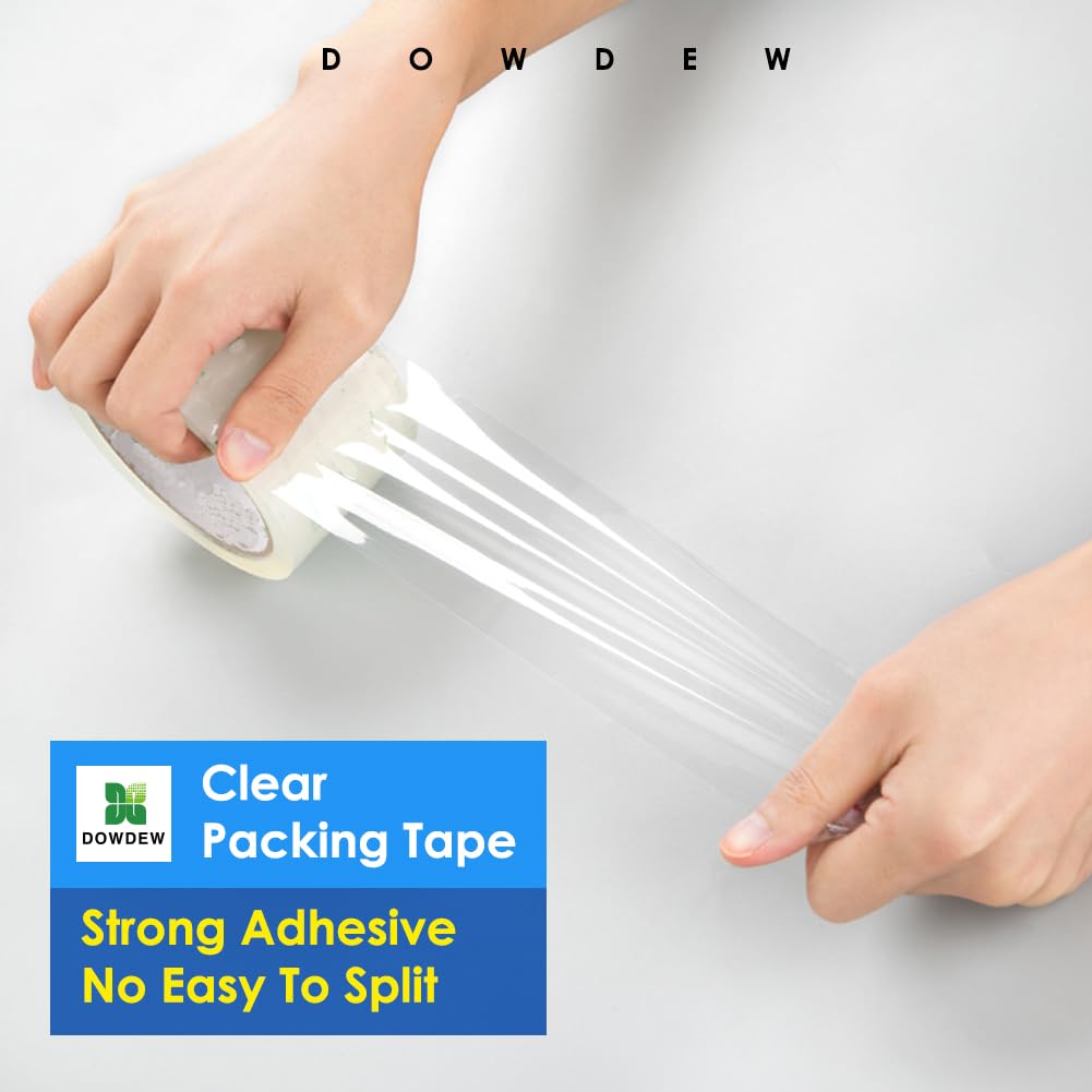 Clear Packing Tape, Heavy Duty Packaging Tape 1.88 inch x 55 Yards Refill Roll for Shipping Mailing Moving [Ultra Strong - Super Thick] (3 Rolls / 165 Total Yards) 3 Rolls / 165 Total Yards