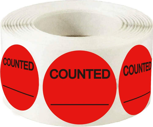 Round Stickers, 2 Inch Counted Labels for Shipping & Inventory Control, 500 Pcs Adhesive Labels, Writable Red 2 In