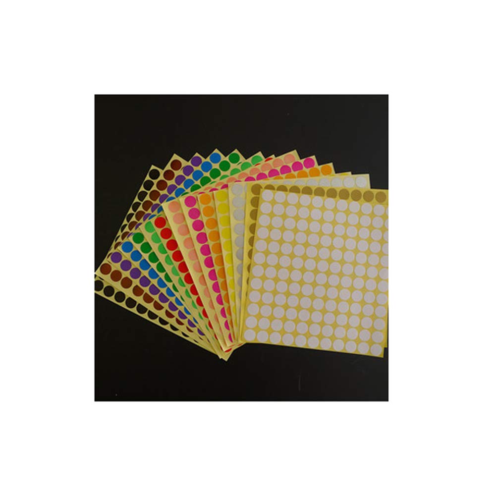 Lasenersm 14 Sheets (1848 Pcs) Essential Oil Bottle Cap Labels Stickers - Assorted Color, 13mm Round, Blank, Printable & Handwritten, Waterproof & Oilproof