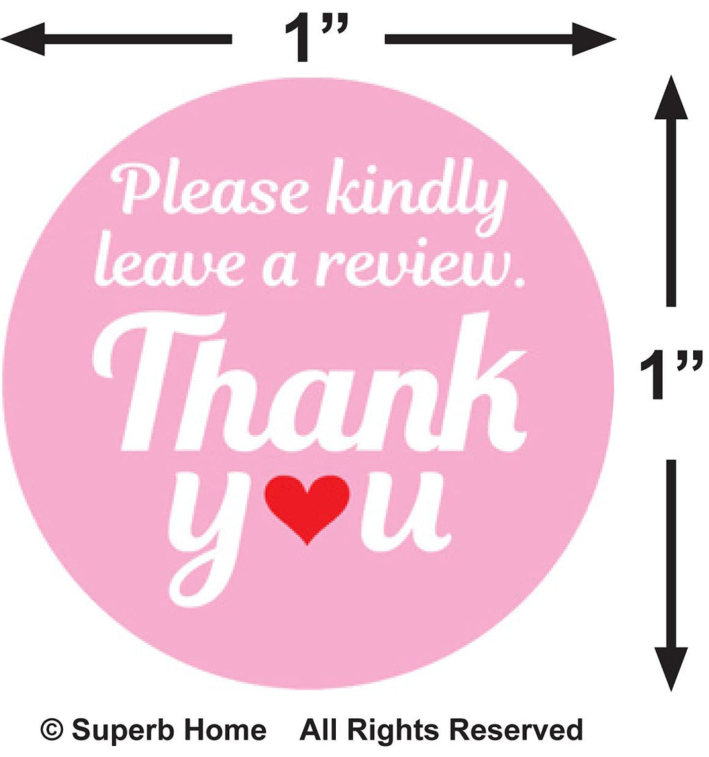 Superb Home Please Kindly Leave A Review Thank You Stickers 1,000 Pink