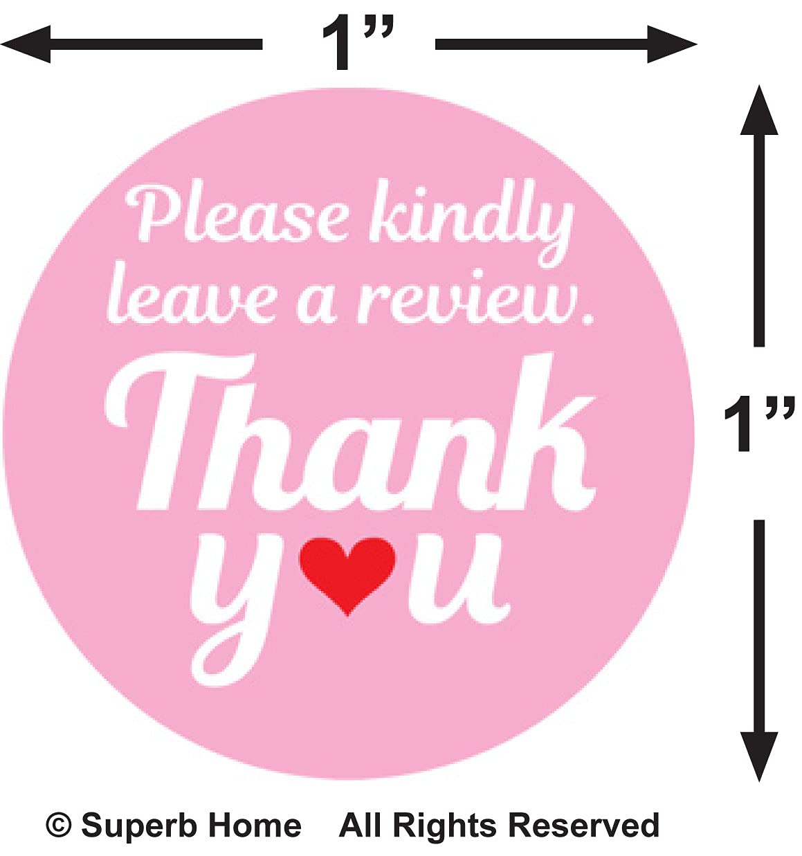 Superb Home Please Kindly Leave A Review Thank You Stickers 1,000 Pink