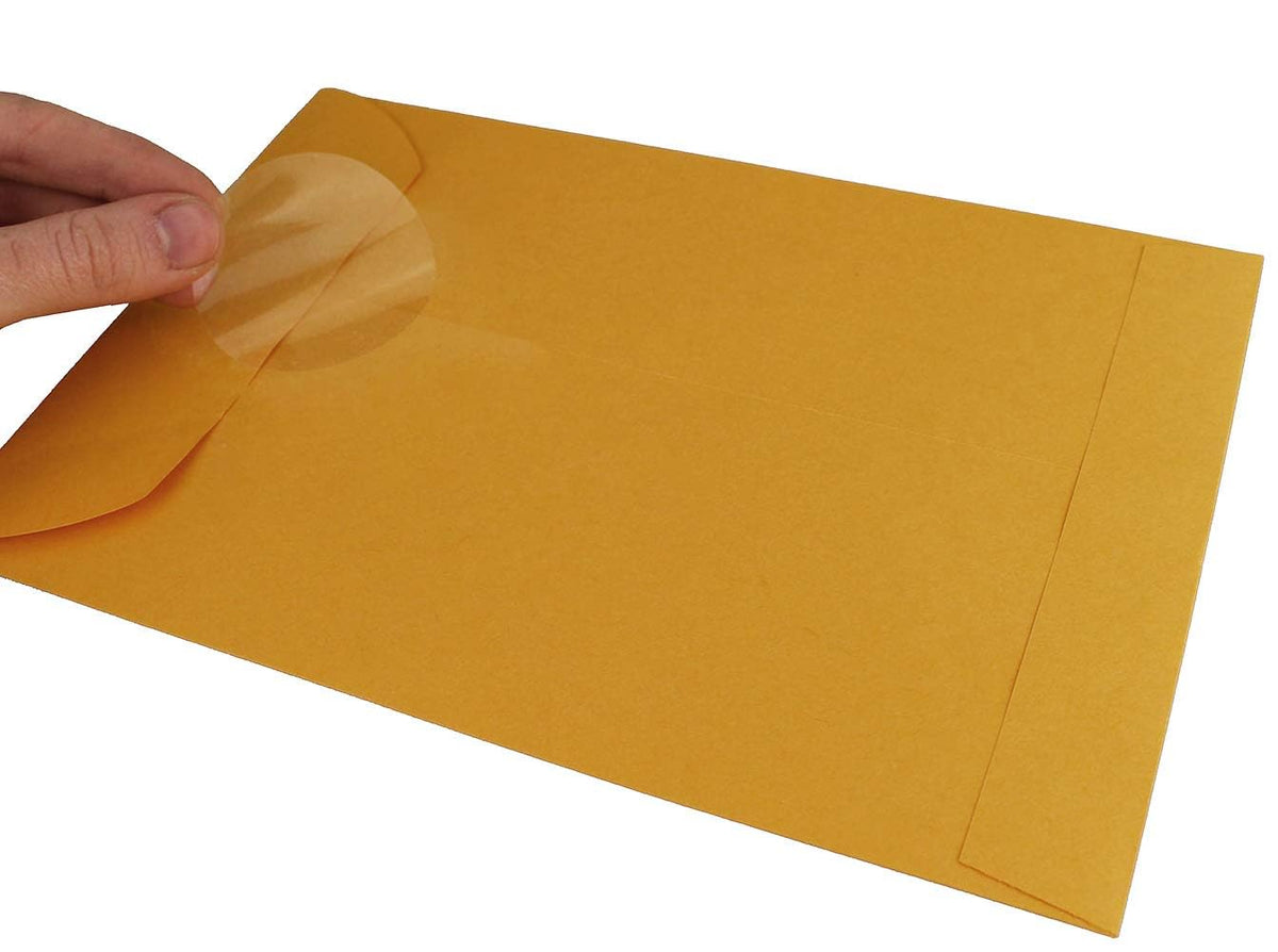 ChromaLabel 2-inch clear round wafer seals on a roll, 500 per roll, used for labeling and sealing purposes.