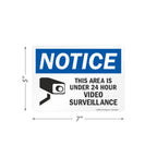 SmartSign 5x7 inch blue and white video surveillance notice sticker labels with symbol, laminated polyester, superstick adhesive, 4-pack