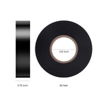 Lichamp 10-Pack Black Electrical Tape Waterproof, 3/4 in x 66ft, Industrial Grade UL/CSA Listed High Temp Electrical Tape Electric Super Vinyl 3/4 inch