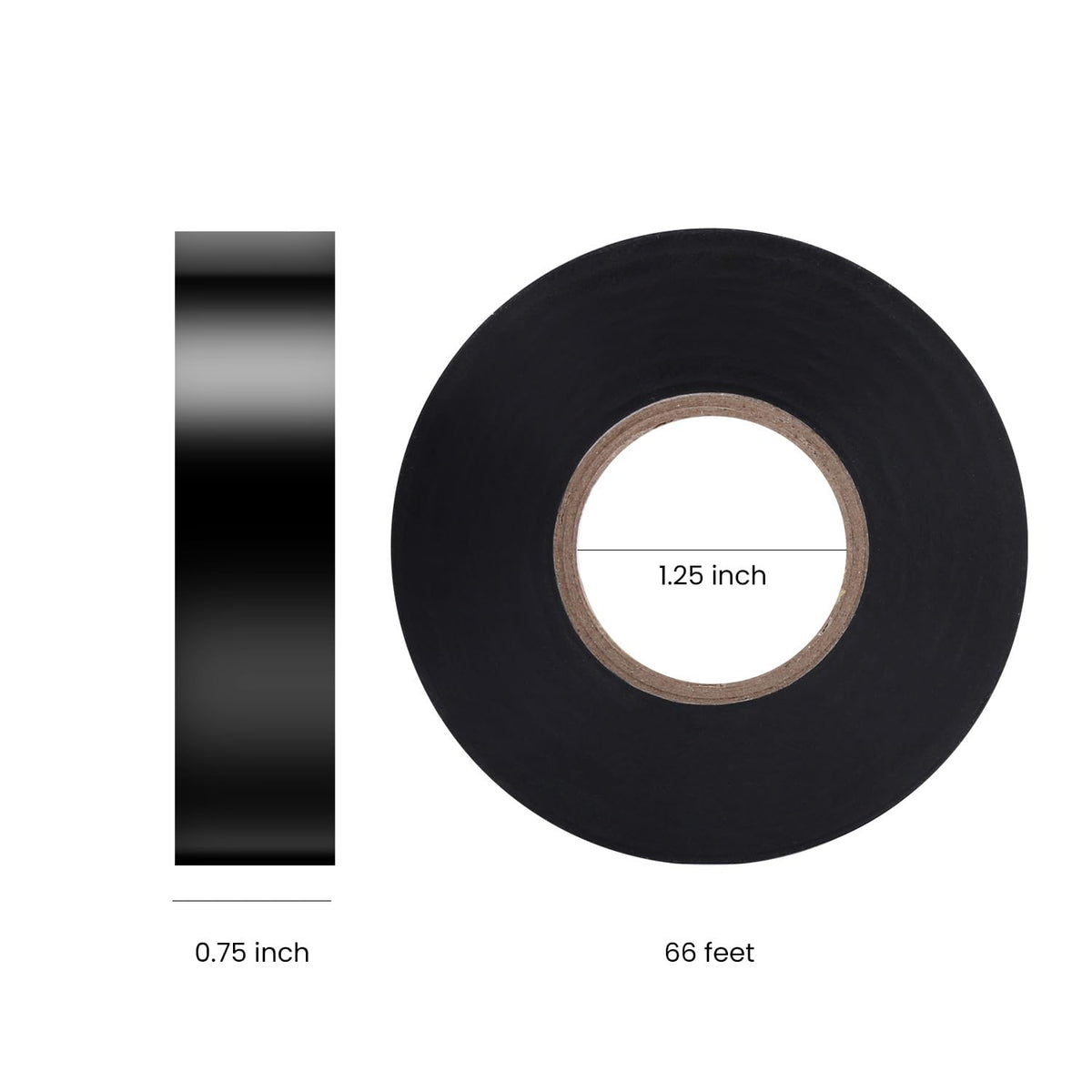 Lichamp 10-Pack Black Electrical Tape Waterproof, 3/4 in x 66ft, Industrial Grade UL/CSA Listed High Temp Electrical Tape Electric Super Vinyl 3/4 inch