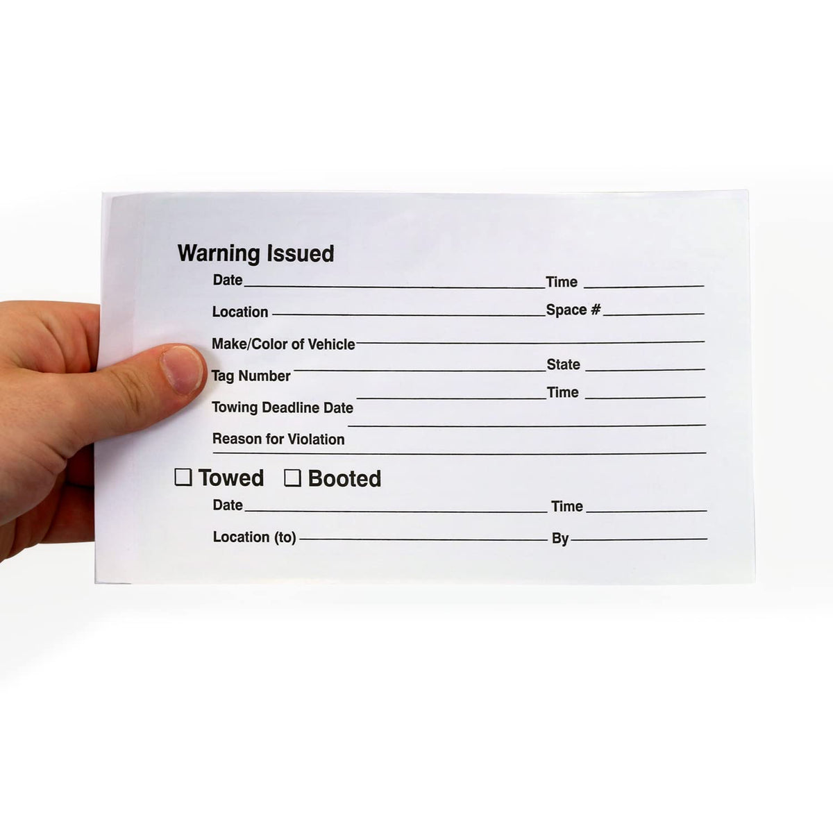 SmartSign Final Warning Parking Violation Stickers | Book of 50 Stickers with Liners, 5 x 8 inch, Vehicle Illegally Parked Sticker, Hard to Remove Write-On Tickets, Fluorescent Orange