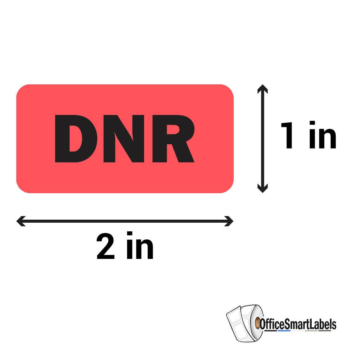 DNR Stickers, 2 x 1 Inch, Do Not Resuscitate Label, 6 Pack, 600 Labels Dnr 2 Packs