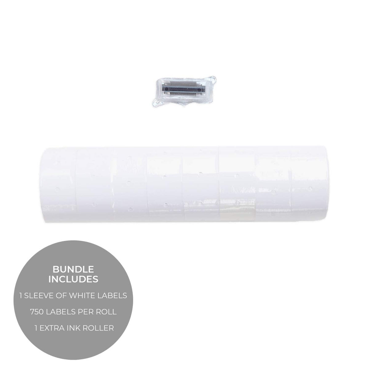 2-Line White Labels for SBLabeler Price and Date Guns / 6000 Two Line Blank Labels/Black Ink Roller Included 2-Line