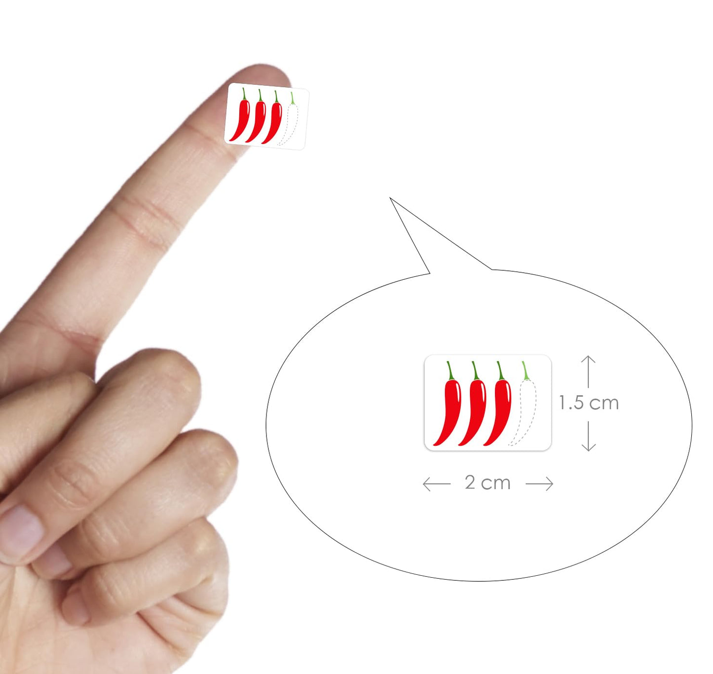 dealzEpic - 4-Level Spicy Indicator Stickers - Self Adhesive Peel and Stick Labels for Food Packaging, Restaurants, and Home Kitchens 4-level Spicy Level Indicator