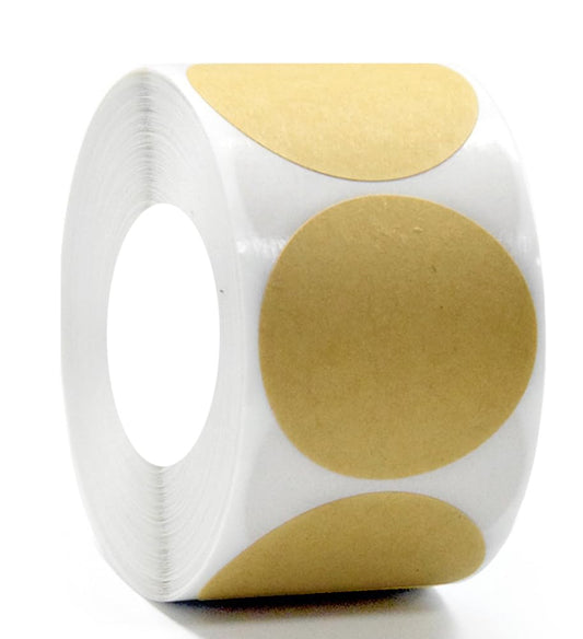 500PCS 1.5Inch Circle Dot Stickers Garage Sale Price Tag Stickers, Round Coding Labels Blank Yard Sale Price Stickers Natural Brown Dot Stickers for Office Student Classroom Home Decorative (1.5 Inch) 1.5 Inch
