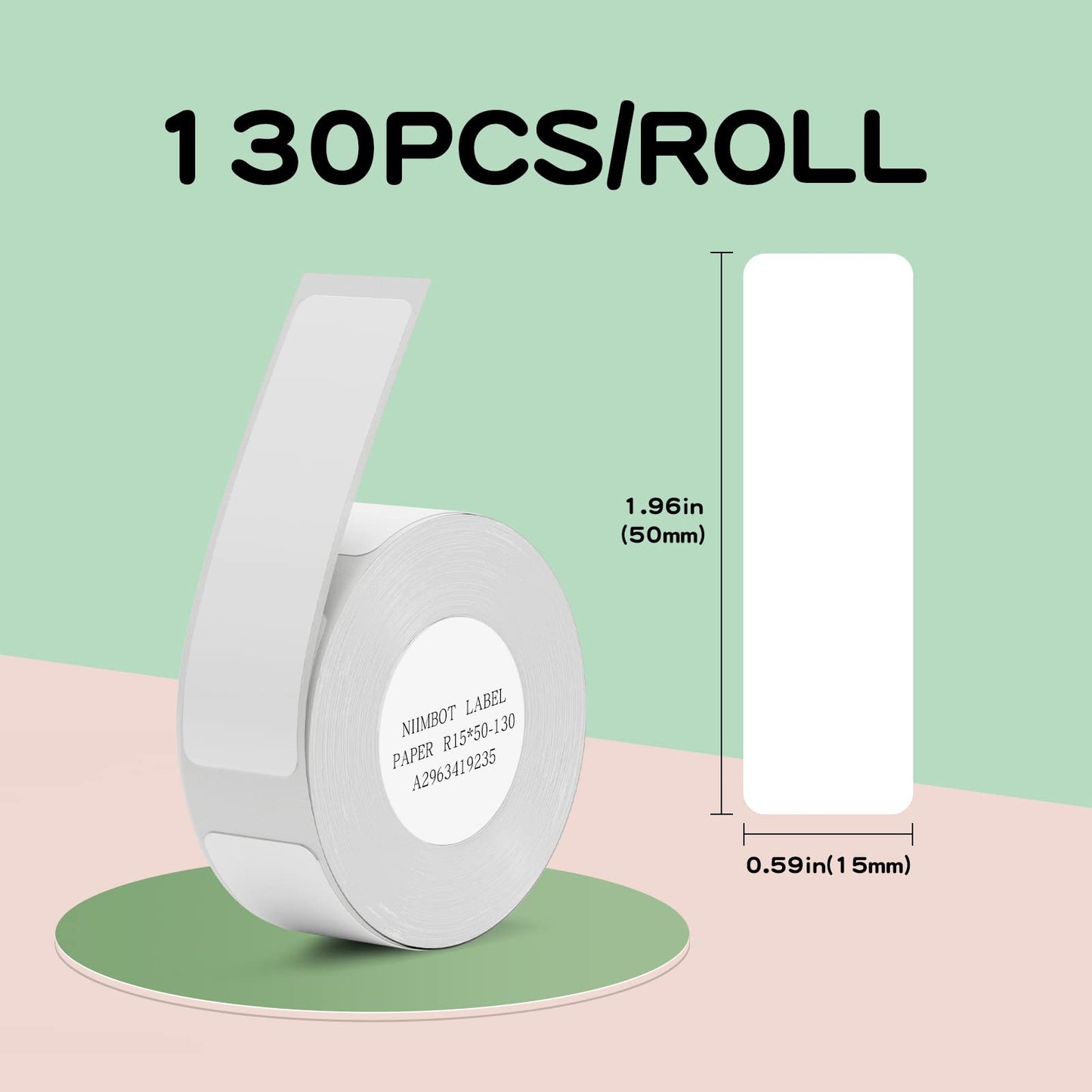 D11 D110 D101 White Label Paper, Adapted Label Print Paper, (3 Rolls) Thermal Sticker Paper 0.59" x 1.96" Waterproof Self Adhesive Labeling Tape(3 Rolls, White) 3*0.59" x 1.96"
