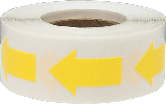 InStockLabels.com Color Coding Arrow Labels Yellow for Organizing Inventory 1 x 5/8 Inch 500 Total Adhesive Stickers