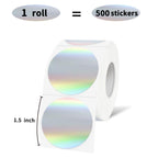 1.5 Silver Round Thermal Sticker Labels, 500 Labels per Roll, Direct Thermal, Multi-Purpose Silver-500 Labels 1.5 inch
