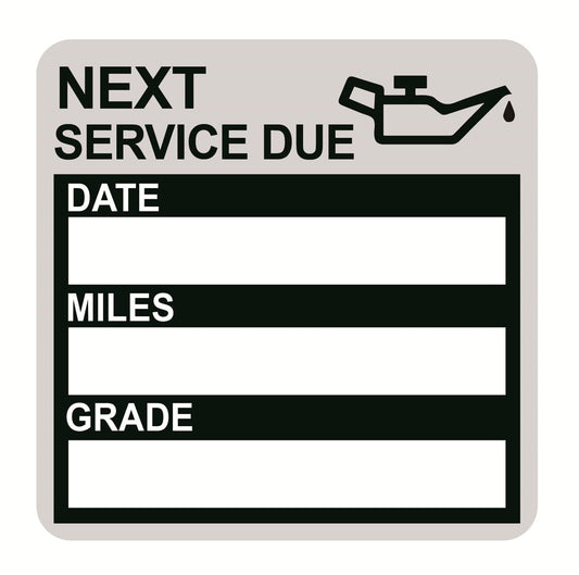 Oil Change Sticker Static Cling, 2inch 60pcs Black Oil Change Remind Sticker with No Residue