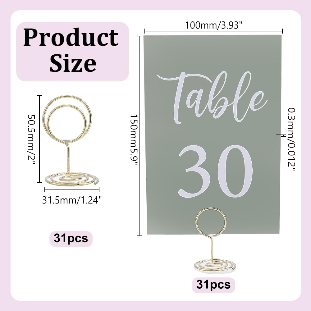 31Pcs Table Number Holders Wedding Table Numbers