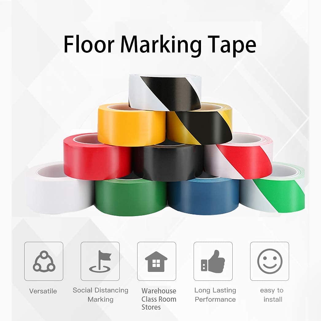 APT, Multi Color Marking Tape, Premium Safety Marking and Dance Floor Splicing Tape, 6 mil Thick (Black, 1 Roll) Black