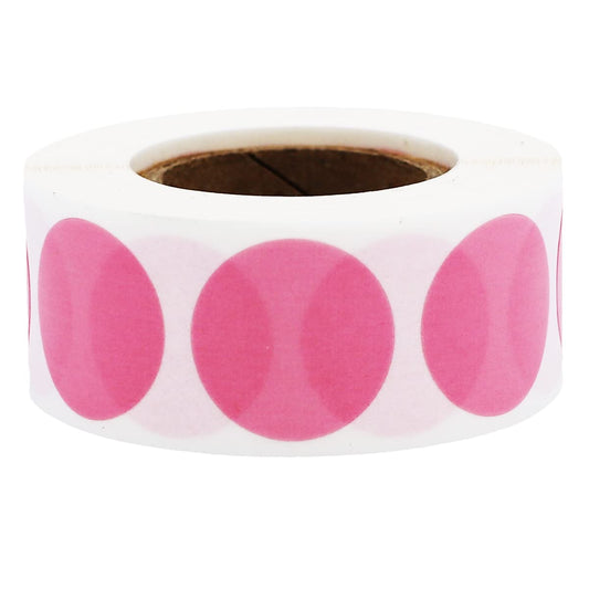 Pink 3/4" Inch Transparent Color Coding Labels, 500 Total Adhesive Stickers On A Roll, Ideal for Planners, Journals, Mailing Seals and Crafting Ideas Pink