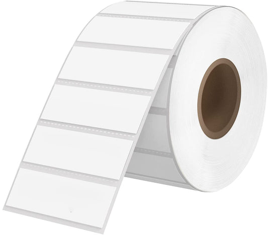 3x1 Thermal Labels Rectangle Thermal Sticker Labels with Perforated Line, 1000 Sheets/1 Roll, White, for Barcode Address Inventory Shipping Mailing Name Small Business 3"x1"-1000 Labels