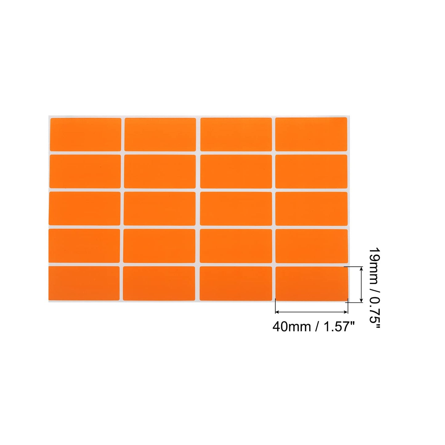 MECCANIXITY Colored Rectangle Stickers, 2000 Labels Color Code Sticker, 1.57x0.75 Inch Self Adhesive Orange for Folder, Jar, Drawer