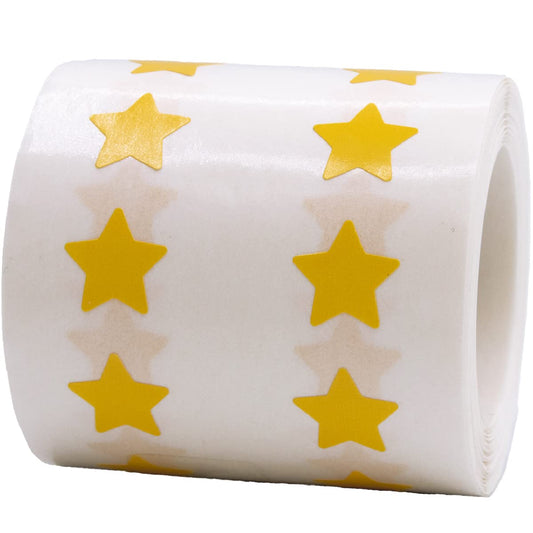 Yellow Star Shape Stickers 0.50 Inch 1,000 Adhesive Labels