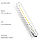 Bonlux LED T6.5 Exit Sign Clear Light Bulbs, 2W E17 Intermediate Base T6.5 LED Appliance Bulb (20W Incandescent Equivalent) for Refrigerator Freezer, Daylight 6000K (4-Pack,E17 Base) 2 Watts - 4 Pack
