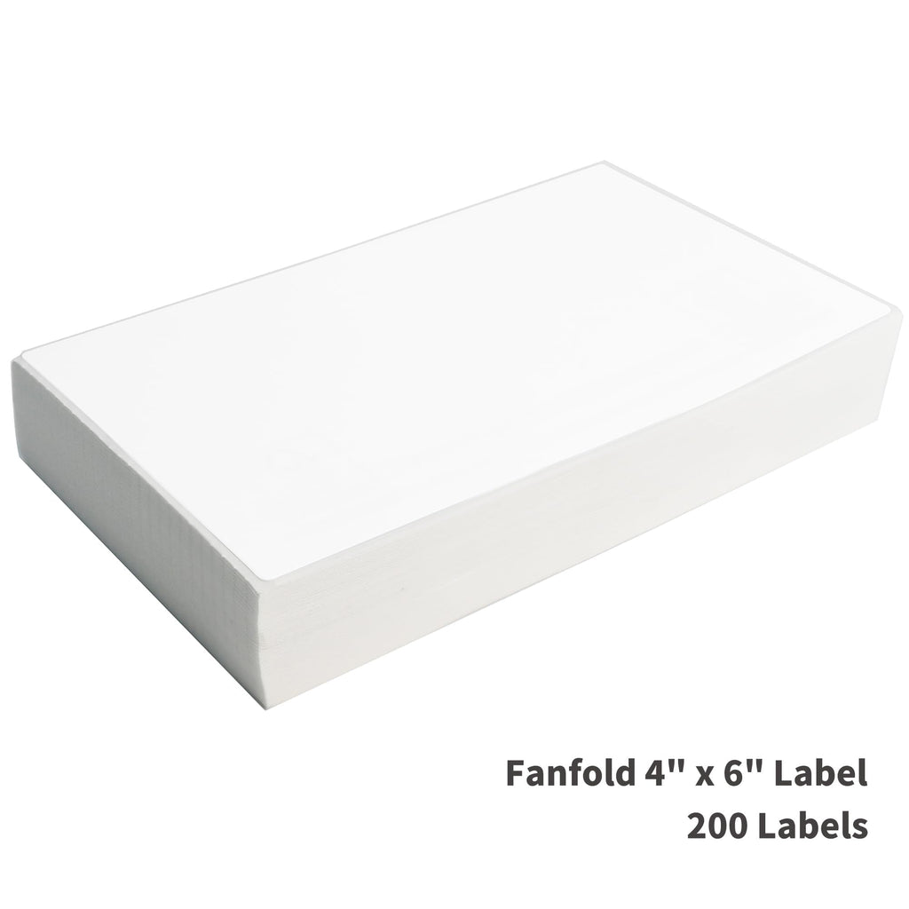 LLIKED 200 4x6 Fanfold Thermal Labels, Direct Thermal Shipping Labels 200 Labels