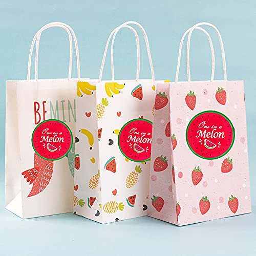 One in a Melon Birthday Party Stickers,2 Inch Watermelon First Birthday Label for Party Favors Decoration,Perfect for Candies Bags,120 Pcs Per Pack