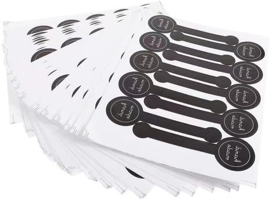 300pcs Black Self-Adhesive Handmade Food Baking Long Label Seal Stickers,Stickers for Pastry Bags Lollipops Candy Cake Sweat Bread Labels and Stickers,Kitchen Utensils and Gadgets