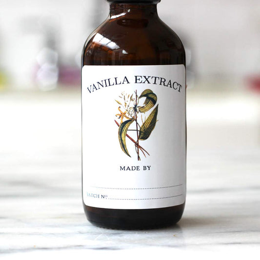 Vanilla Extract Labels - Pack of 12. Size >> 2" x 2"