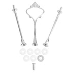 Cake Plate Stand Handle, Zinc Alloy Material, Ice Color, Multi Tiers Cake Tray, Fruit Tray Stand Holder, for Birthday Party, Anniversary or Daily Use (Three-layer small crown silver) Three-layer small crown silver