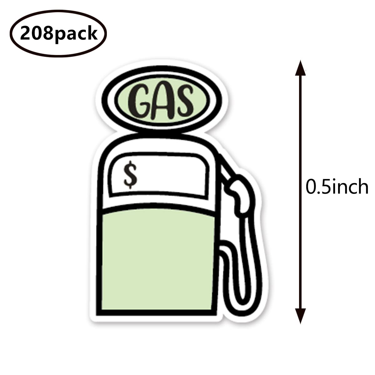 Gas Tracker Planner Stickers, 0.5 Inch Fuel Scrapbooking Arts Calendar Kids Crafting 208-Pack