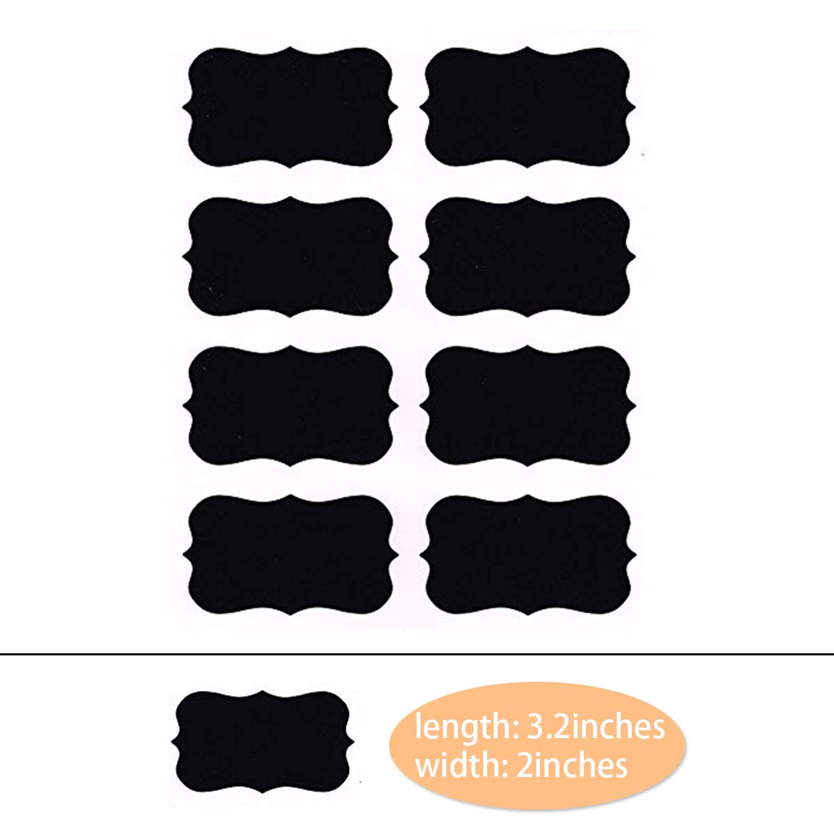 Chalkboard Labels 120pcs Marker Waterproof Blackboard Stickers with 1 Liquid Chalk for Mason Jars, Craft Rooms, Storage, Glass Bottle, Store Organize Home & Kitchen (Labels Same Shape 40)