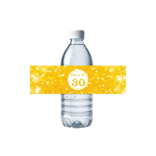 32 Pces Cheer To 30 Water Bottle Labels Happy 30th Birthday Party Bottle Stickers, Waterproof 30 Year Old Bottle Wrap Around Stickers Thirty Anniversary Party Decorations, 3oth Bottle Decor