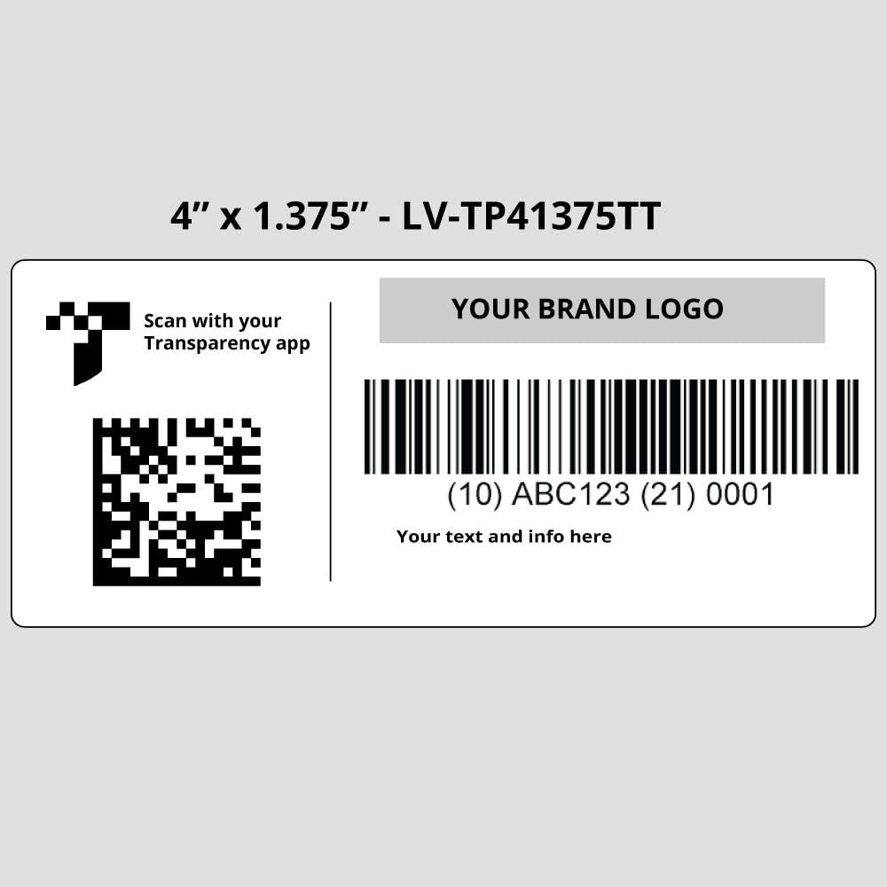 Industrial Amazon Transparency Labels by LabelValue, 4x1.375 inches, thermal transfer material, 500 labels on one roll.