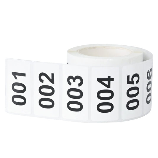 Consecutively Numbered Labels, 2 x 1 Inch Self-Adhesive Vinyl Inventory Numbered Sticker (001-500) 001-500