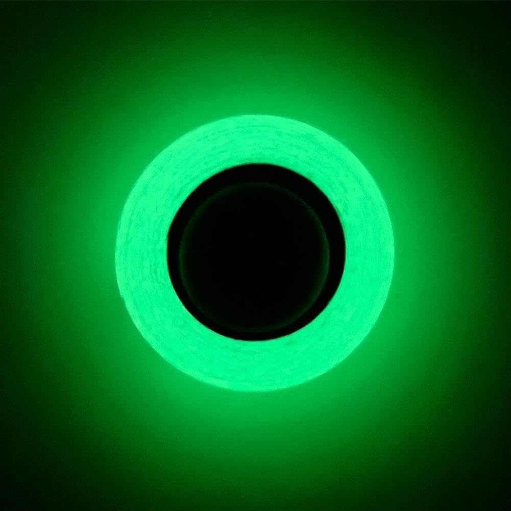 Jinshining 1pc Glow in The Dark Tape,Long-Lasting Bright Fluorescent Glow Tape,Luminescent Emergency Tape Safety Egress Markers Stairs,Walls,Steps,Exit Sign,Strong Adhesive,Hardware