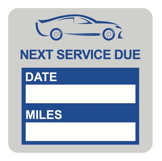 2x2 inch 60 PCS Blue Next Service Due Static Cling Labels Easy Remove Oil Change Stickers