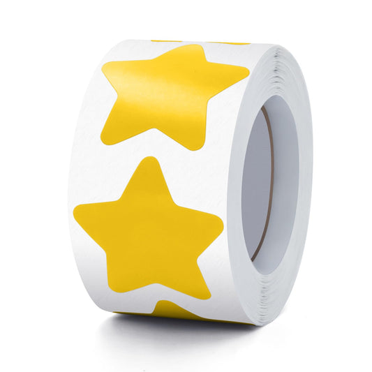 Yellow Star Stickers Roll 1.5 Inch Self-Adhesive Stars Labels Waterproof Removable for Children Teacher Business 500 PCS Yellow