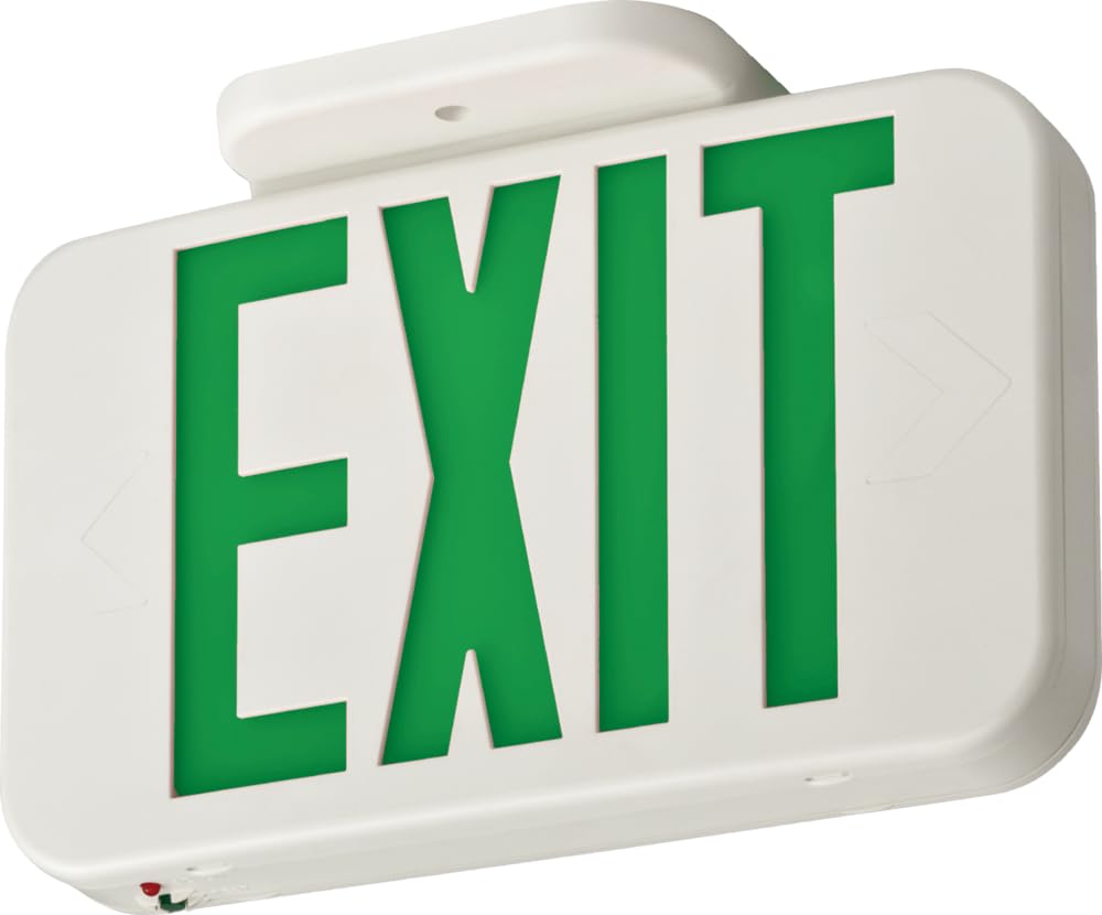 Lithonia Lighting Single-Sided LED Exit Sign, Switchable Red Green, White 11.63" | Sign Only (Ni-Cd Battery)