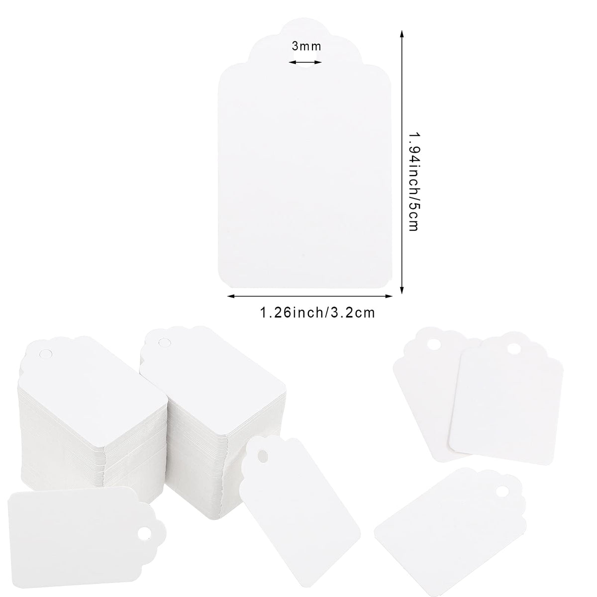 Honoson 2006 Pcs Clothing Price Tags Gun with Tags Set, Scalloped Blank