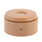 Wooden LED Display Base, Rotating Touch Dimming Stand for Crystal Decor