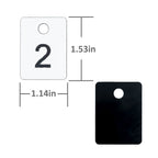 Plastic Numbered Tags Rectangle Key Number Tags Number Disc with Hole (1-100, White) 1-100